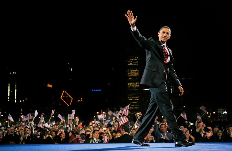 Барак Обама во время предвыборной кампании в 2008 году