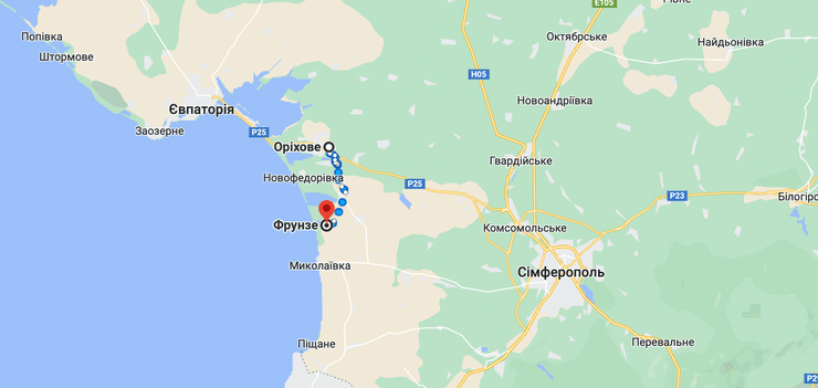 крим карта, новофедорівка на карті, новофедорівка карта