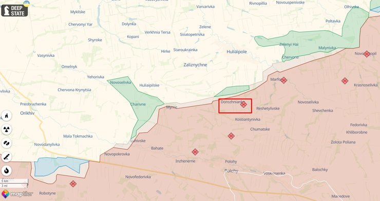 Дорожнянка, DeepState