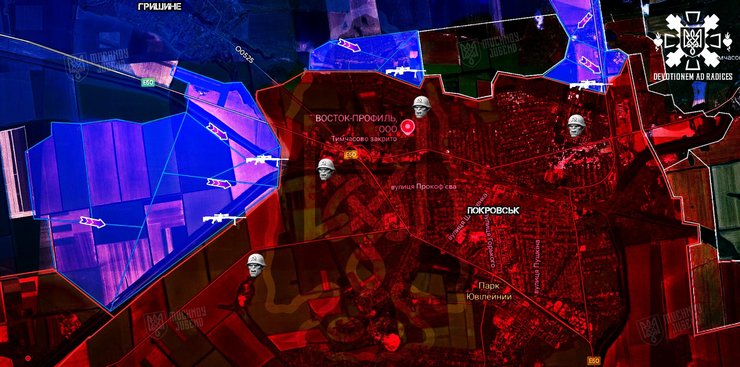 карта боев в Покровске
