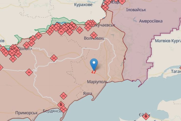 Нікольське Донецької області, Маріупольський район, карта бойових дій