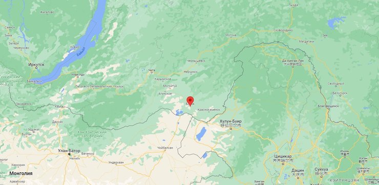 місто Борзя на карті