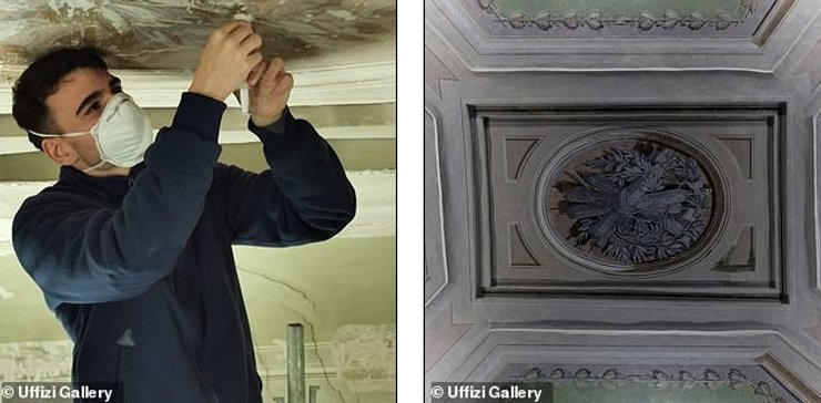 скелети, галерея Уффіці, фреска, Флоренція