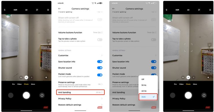 Устранение мигания в настройках