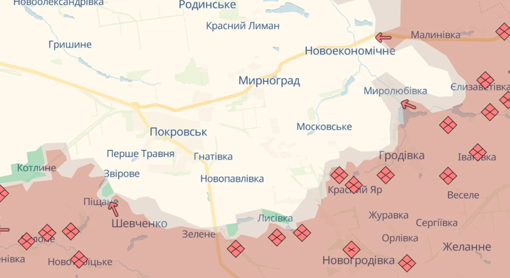 покровск на карте deepstate