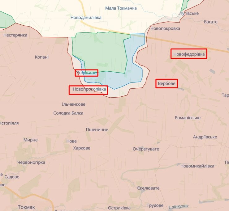 Бои под Работино и Вербовым по состоянию на 2 октября 2023 года