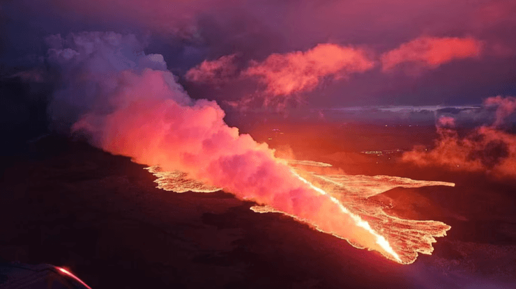 Вулкан, Исландия, извержение