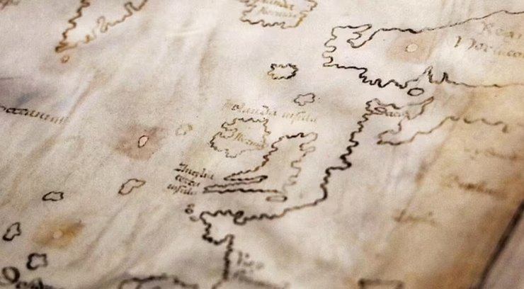 карта Винланда, чернила