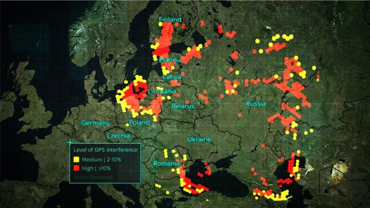 Карта рівнів перешкод GPS
