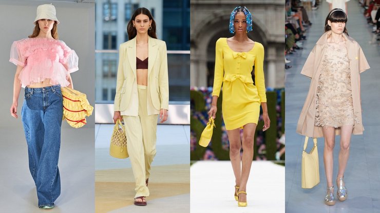 банановая сумка, тренды осени 2021, желтая сумка