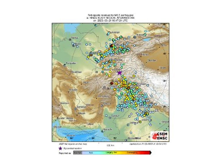 землетрясение, Афганистан, стихийное бедствие, карта