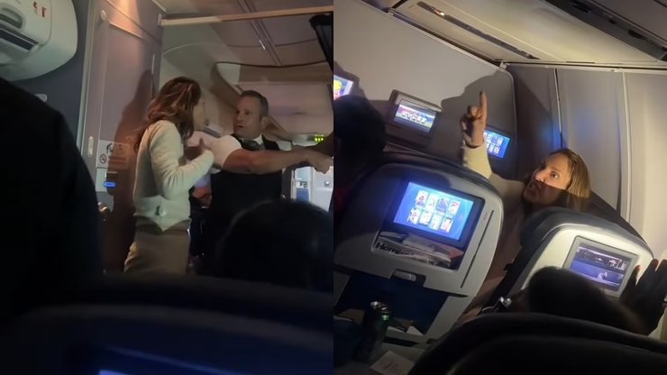 Скандал у літаку, дебош, пасажирка літака, відмовили у вині, хотіла випити, попросили сісти на місце, стюардеса, скандал,