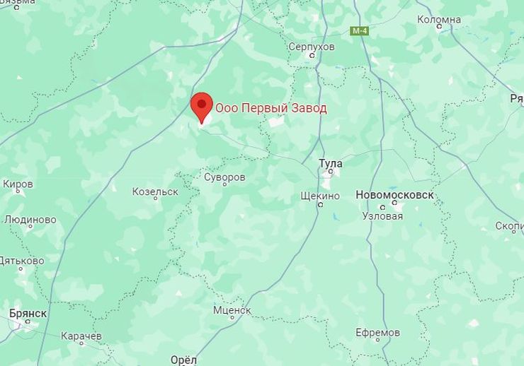 Перший завод, Росія, карта