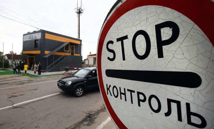 полиция, пропускной пункт, автомобиль, фото