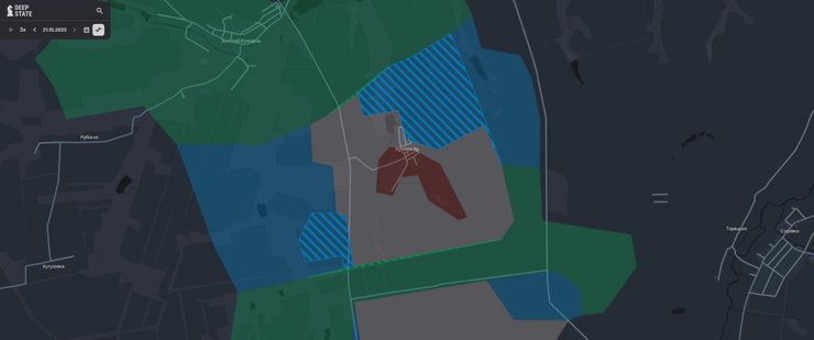 Скриншот карты DeepState