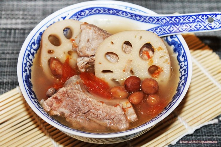 фото, суп из свиных рёбрышек и корня лотоса