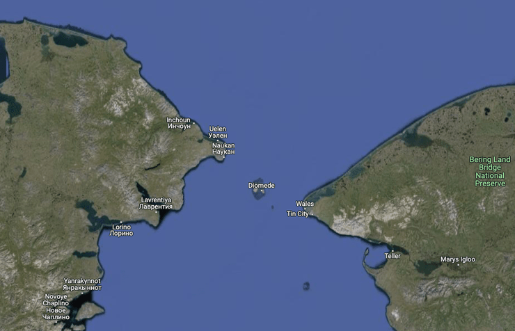 Карта Берингова пролива