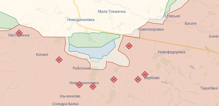 Запорізька область, контрнаступ на Запоріжжі, контрнаступ ЗСУ, просування ЗСУ на Запоріжжі, карта бойових дій