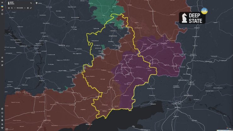 Карта оккупации по состоянию на декабрь 2025 года, DeepState