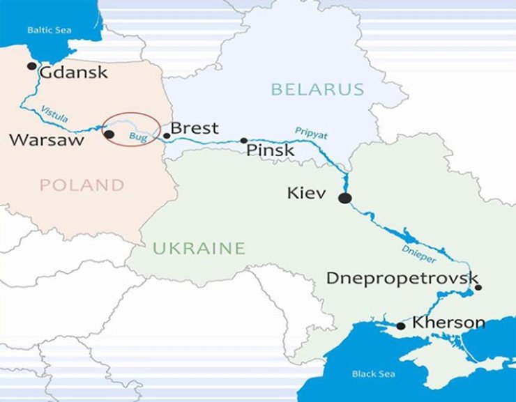 водный путь, е-40, польша, беларусь, украина, перевозки, карта