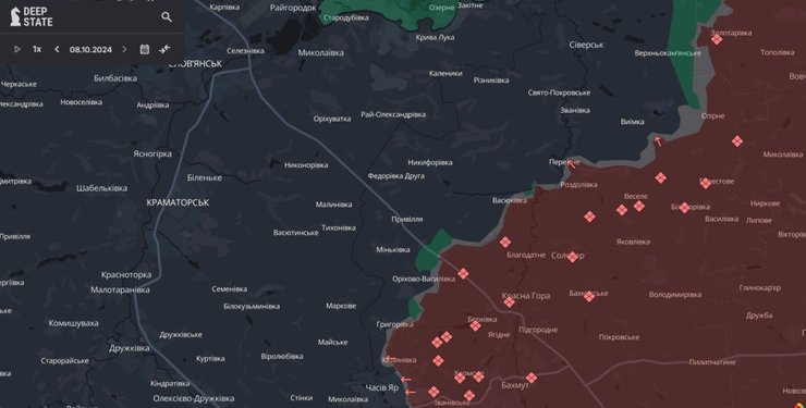 Карта боїв на Донеччині