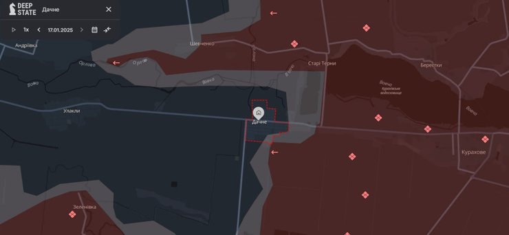 Просування ЗС РФ в районі Дачного