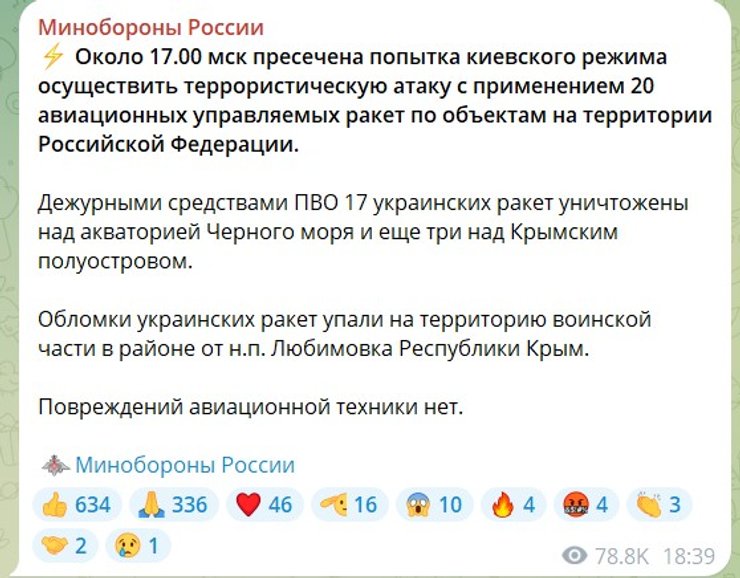 Публікація Міноборони РФ