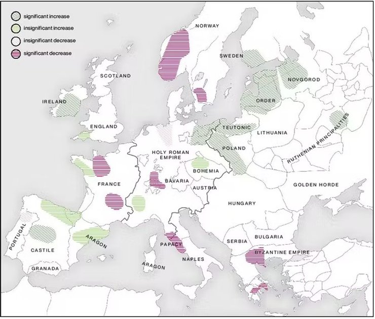 карта Европы, злаки, пыльца
