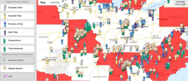 Сеть, интернет, США, карта