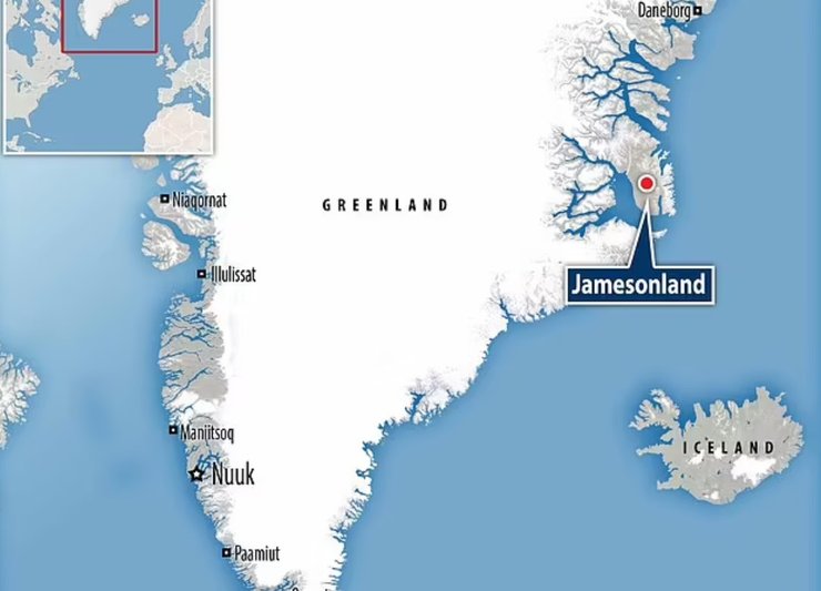 Земля Джеймсон, Гренландия, карта