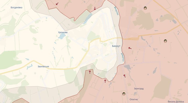 Бахмут, карта