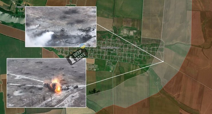 Новомихайловка Донецкой области, карта боевых действий