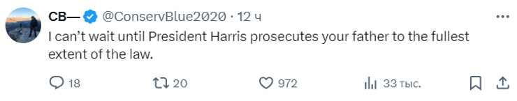 Комментарии под постом сына Трампа