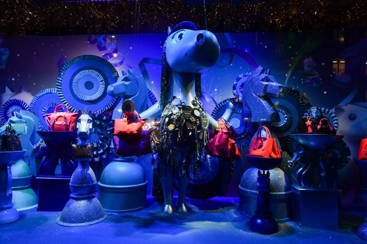 новогоднее оформление, новогодние витрины, Европа, фото, Printeps, магазин