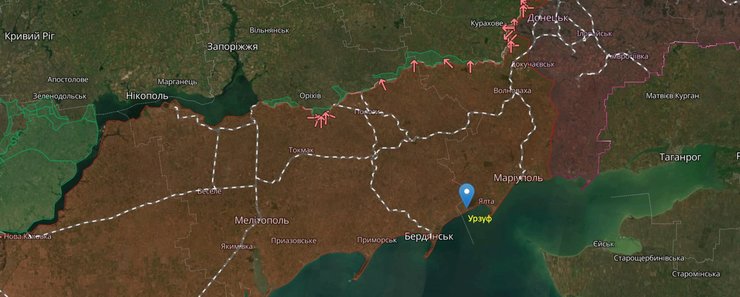 Обстріли РФ, Урзуф, авіаційна ракета