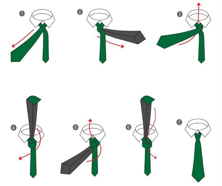 Пошаговая инструкция, уак завязывать галстук, кавендиш, узел