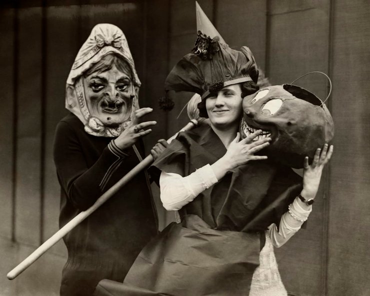 девушки, костюмы, тыква, Хэллоуин