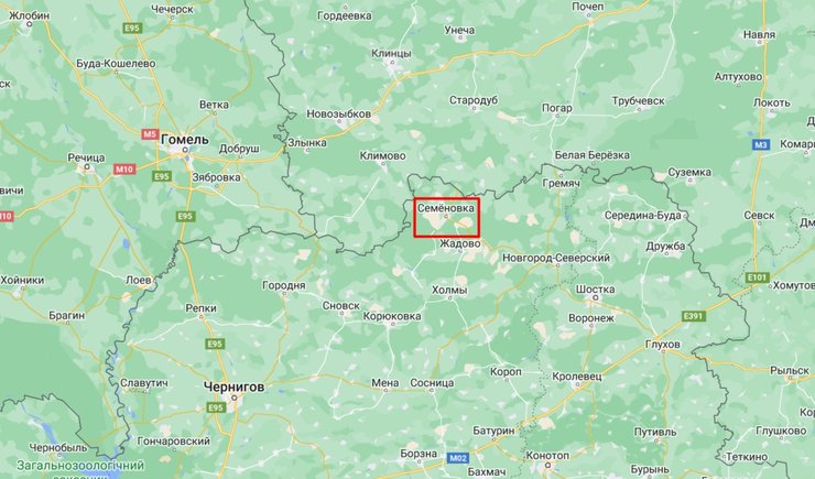 Google, Семенівка, карта