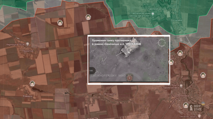 Ситуація біля Урожайного, карта