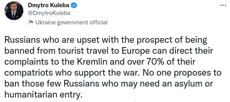 Визы Евросоюз шенгенская зона туризм путешествия Кулеба ограничения война россияне