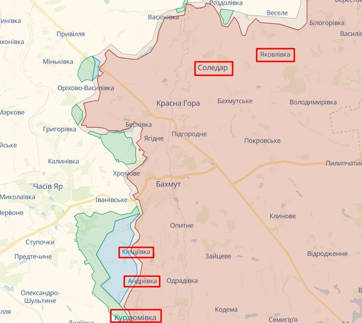 Ситуация на Бахмустьком направлении по состоянию на 24 июля 2023 года