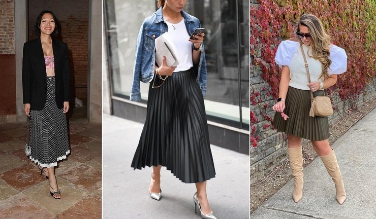 плиссированная юбка, юбка плиссе, тренд осени 2021