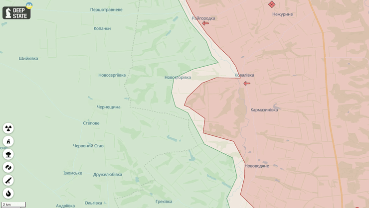 Карта боев в Сватовском Районе Луганской области, карта боев Украина