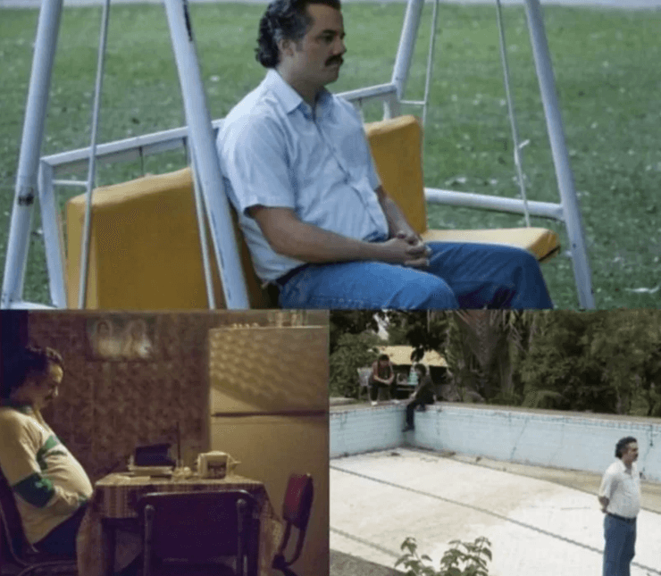 Коллаж с персонажем сериала "Нарко" Пабло Эскобаром