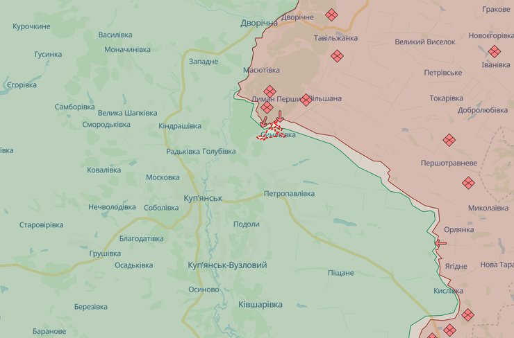 Синьковка, Харьковская область, карта Украины, карта боевых действий