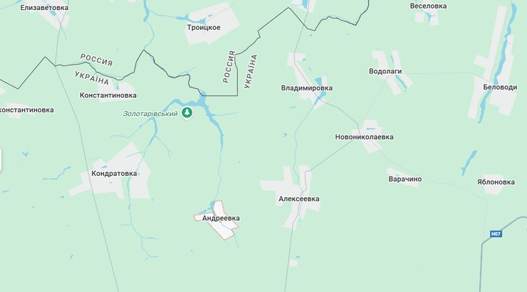 Андріївка на мапі
