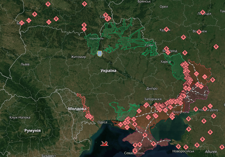 карта боевых действий