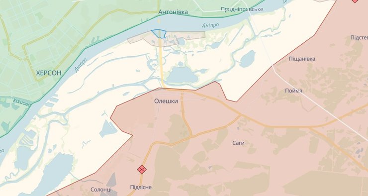 Карта боевых действий, село Дачи