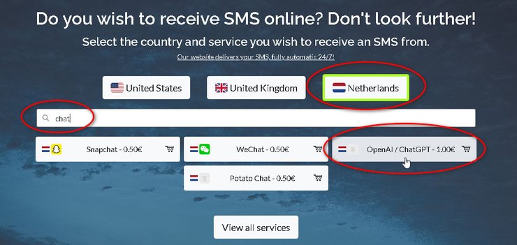 отримання смс, закордонні номери, реєстрація ChatGPT