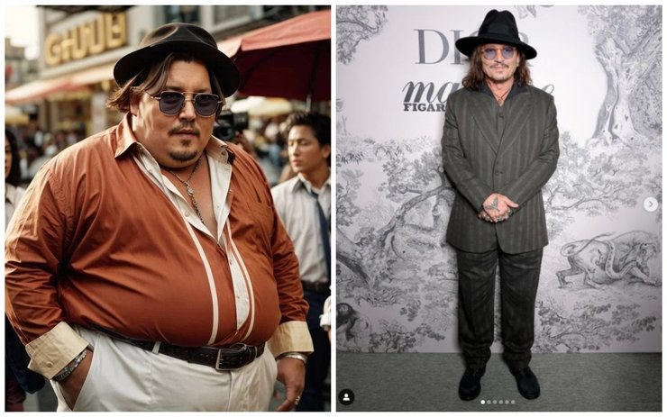 Джони Депп — как ее видят нейросети с лишним весом